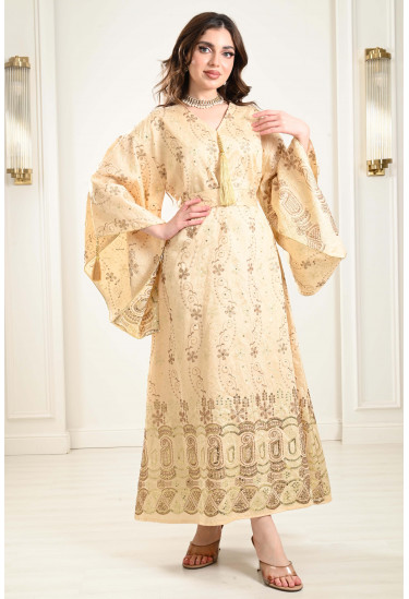 جلابية طويلة من نسيج لامع جلابية طويلة من نسيج لامع