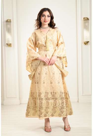 جلابية طويلة من نسيج لامع جلابية طويلة من نسيج لامع