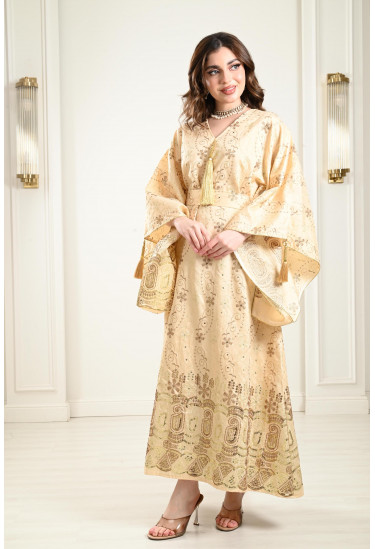 جلابية طويلة من نسيج لامع جلابية طويلة من نسيج لامع