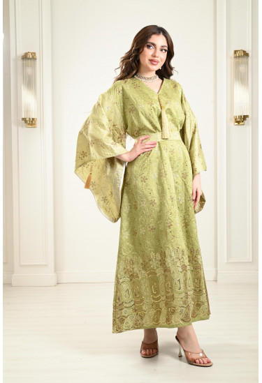 جلابية طويلة من نسيج لامع جلابية طويلة من نسيج لامع