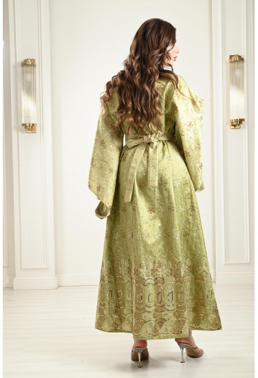 جلابية طويلة من نسيج لامع جلابية طويلة من نسيج لامع