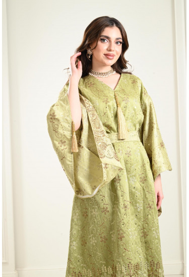 جلابية طويلة من نسيج لامع جلابية طويلة من نسيج لامع