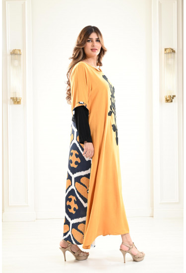 جلابيه كتان طويلة مطرزة جلابيه كتان طويلة مطرزة