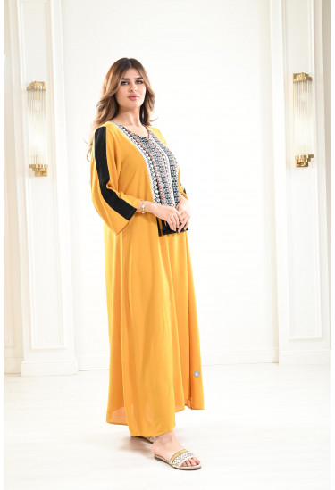 جلابية كتان بأكمام 3/4