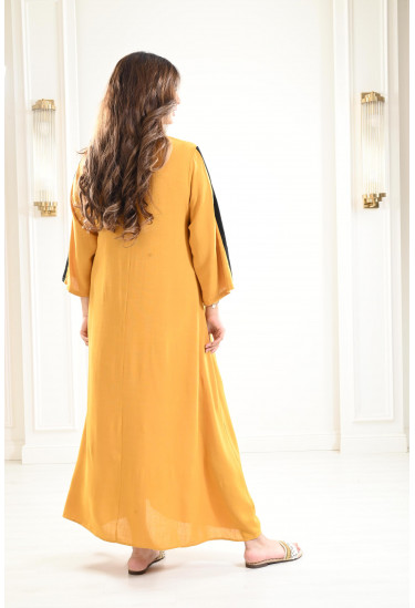 جلابية كتان بأكمام 3/4