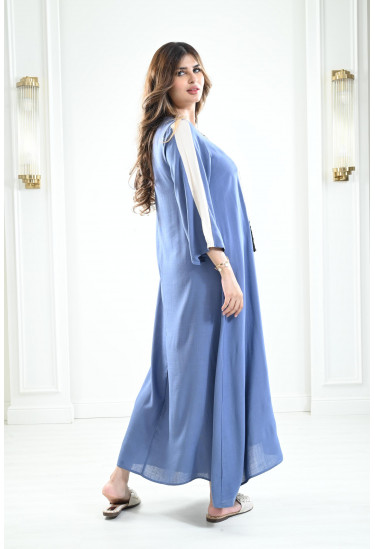 جلابية كتان بأكمام 3/4