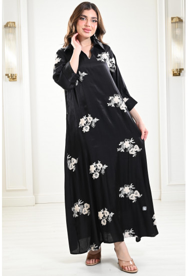 جلابية حرير مطرز