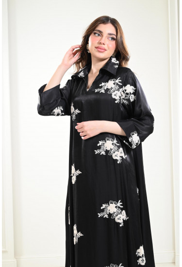 جلابية حرير مطرز