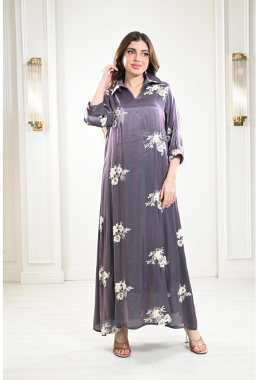 جلابية حرير مطرز