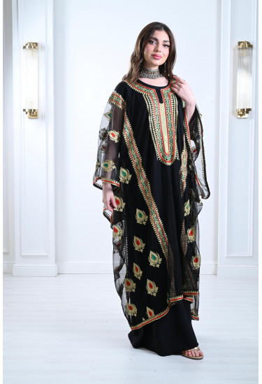 جلابية تول مطرزة 