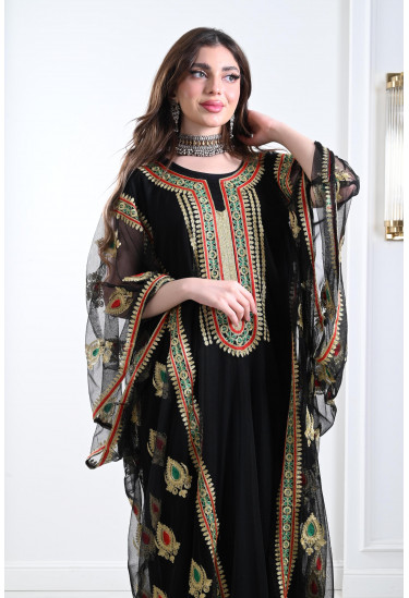 جلابية تول مطرزة 