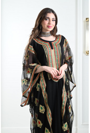 جلابية تول مطرزة 