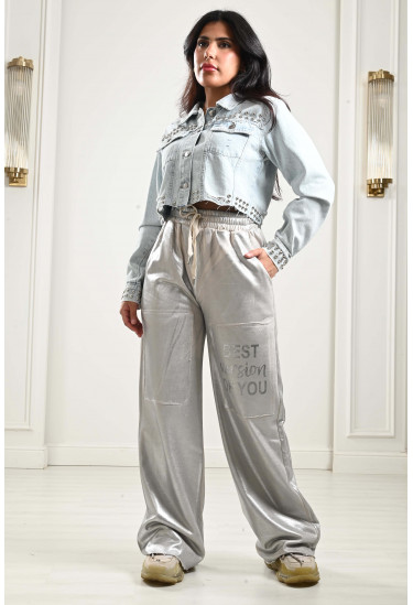 بنطلون بنسيج لامع بنطلون بنسيج لامع