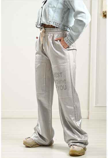 بنطلون بنسيج لامع بنطلون بنسيج لامع