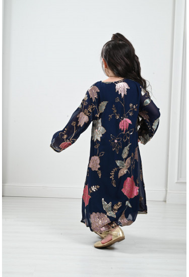 جلابية شيفون مطرز للأطفال جلابية شيفون مطرز للأطفال