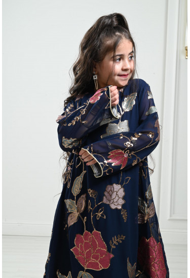 جلابية شيفون مطرز للأطفال جلابية شيفون مطرز للأطفال