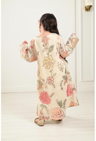 جلابية شيفون مطرز للأطفال جلابية شيفون مطرز للأطفال