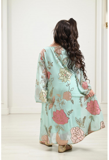 جلابية شيفون مطرز للأطفال جلابية شيفون مطرز للأطفال