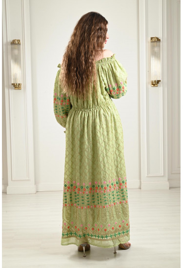 جلابية أوف شولدر منقوشة