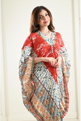 جلابية بيليسية بنقوشات ملونة 