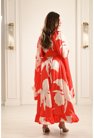 فستان بحافة كشكشة