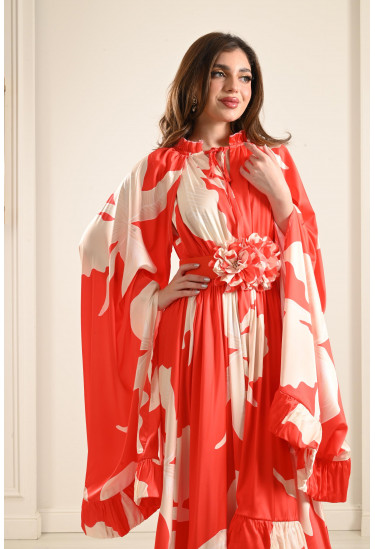 فستان بحافة كشكشة