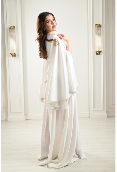 فستان بنمط لف بأكمام مفتوحة