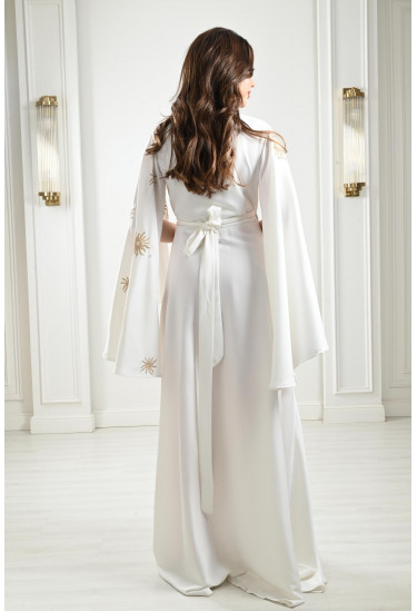 فستان بنمط لف بأكمام مفتوحة