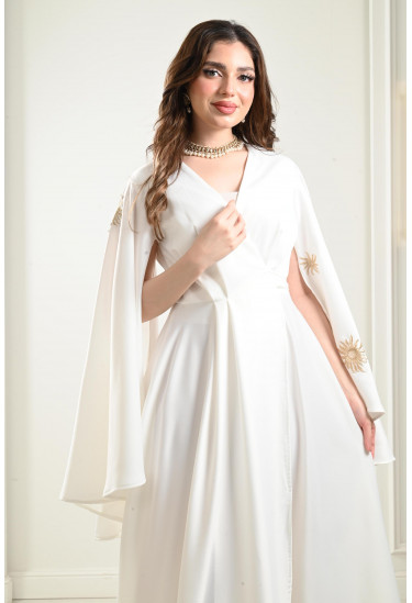 فستان بنمط لف بأكمام مفتوحة