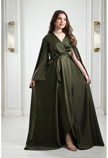 فستان بنمط لف بأكمام مفتوحة