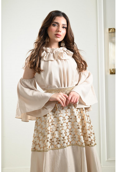 جلابية فخمة بأكمام كلوش