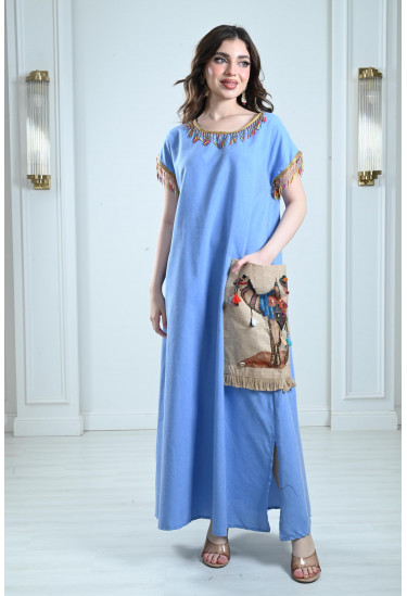 جلابية طويلة بتصميم بدوي جلابية طويلة بتصميم بدوي