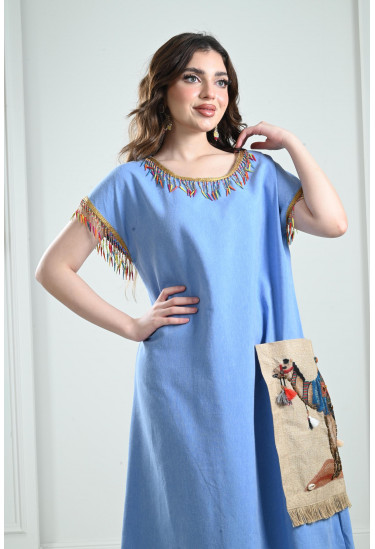 جلابية طويلة بتصميم بدوي جلابية طويلة بتصميم بدوي