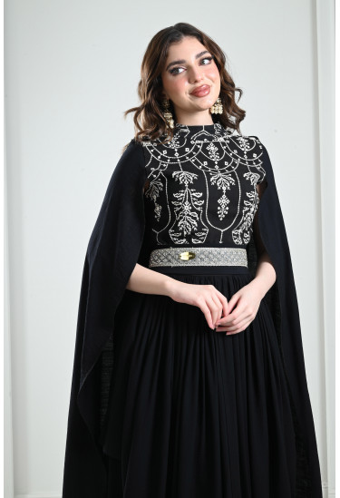 جلابية فخمة بأكمام مفتوحه