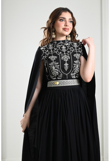 جلابية فخمة بأكمام مفتوحه