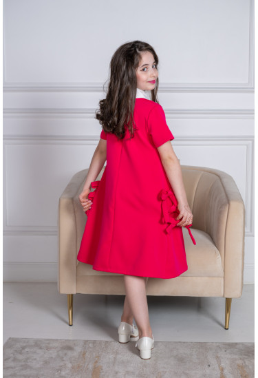 فستان بناتي ميدي بياقة تطريز فستان بناتي ميدي بياقة تطريز