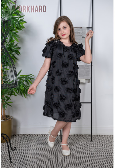 فستان بناتي زهور بارزه مقاسات كبيرة