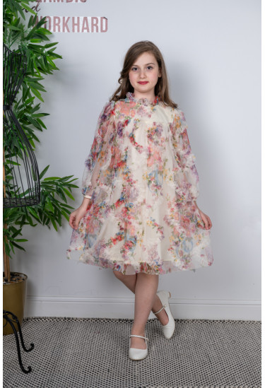 فستان بناتي شيفون قصير