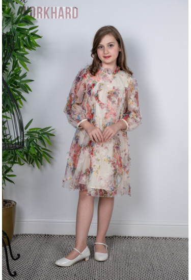 فستان بناتي شيفون قصير