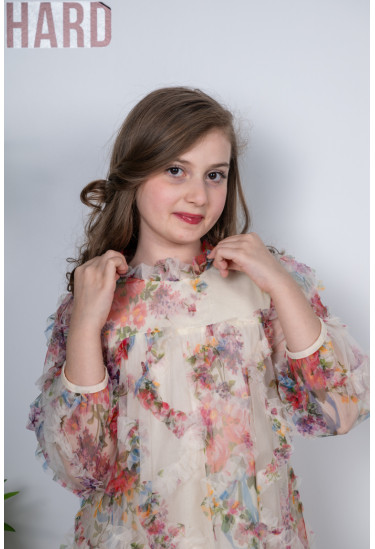 فستان بناتي شيفون قصير