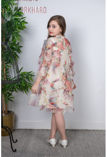 فستان بناتي شيفون قصير