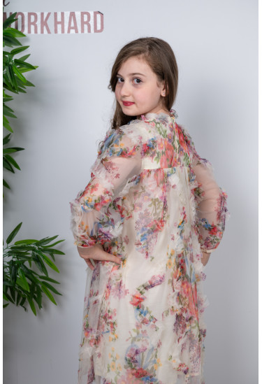 فستان بناتي شيفون قصير