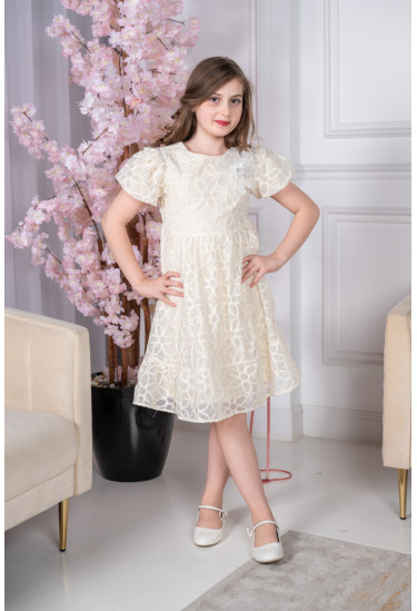 فستان بناتي تطريز زهور فستان بناتي تطريز زهور