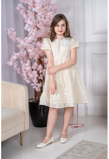 فستان بناتي تطريز زهور فستان بناتي تطريز زهور