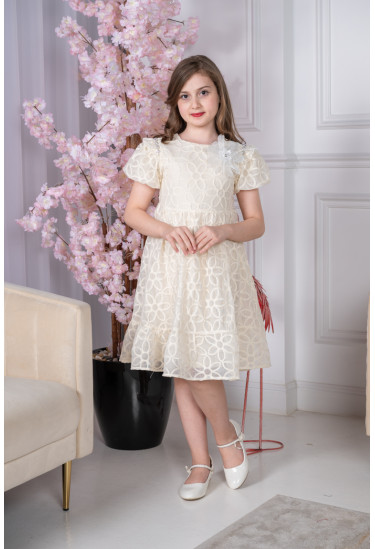 فستان بناتي تطريز زهور فستان بناتي تطريز زهور