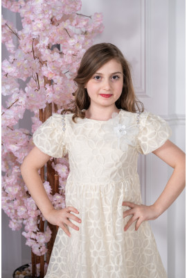 فستان بناتي تطريز زهور