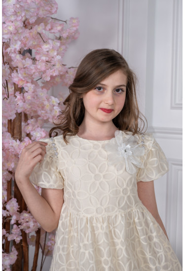 فستان بناتي تطريز زهور فستان بناتي تطريز زهور