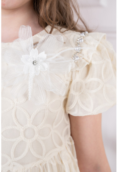 فستان بناتي تطريز زهور فستان بناتي تطريز زهور