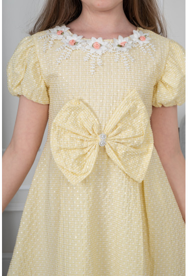 فستان بناتي بفيونكة مقاسات كبيرة