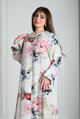 جلابيه نسائي طويله نمط زهور